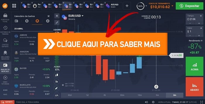 operações binárias quanto ganha